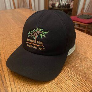 Men's Extreme Peru Carry the Light Black Hook and Loop Baseball Hat Cap